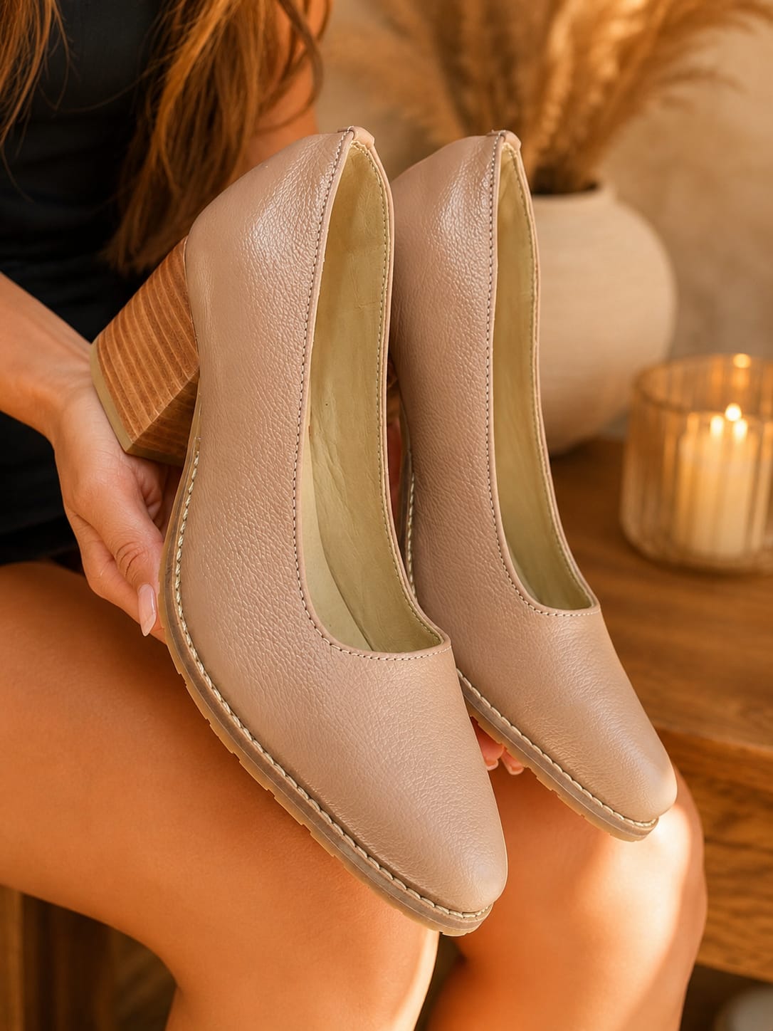 Scarpin Carol Couro Legítimo 
